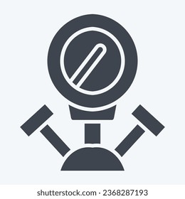 Icon Manometer. related to Welder Equipment symbol. glyph style. simple design editable. simple illustration