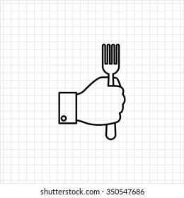Icon of mans hand holding fork