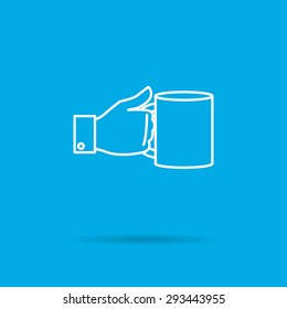 Icon of man's hand holding mug