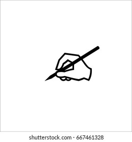 Icon of man's hand writing with pen