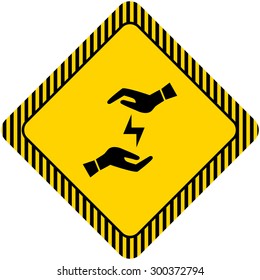 Icon of man's hands holding lightning