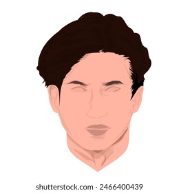 icon of a man's head with a stylish haircut, no background