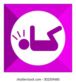 Icon of man's silhouette crying after having fallen down and hurt his head
