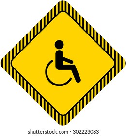 Icon of man's silhouette in wheelchair