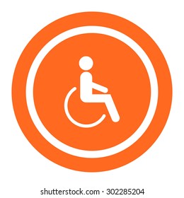 Icon of man's silhouette in wheelchair