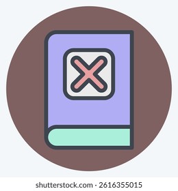 Icon Manual. related to Exclamation symbol. color mate style. design editable