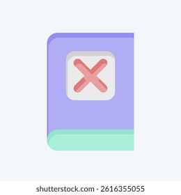 Icon Manual. related to Exclamation symbol. flat style. design editable