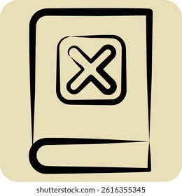 Icon Manual. related to Exclamation symbol. hand drawn style. design editable