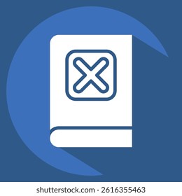 Icon Manual. related to Exclamation symbol. long shadow style. design editable