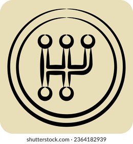 Icon Manual Transmission. related to Car ,Automotive symbol. hand drawn style. simple design editable. simple illustration