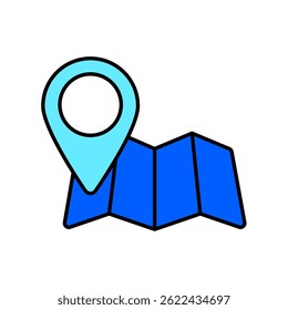 Icon a map, isolated against a clean background.