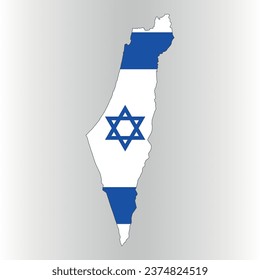 icon map with Israel flag 