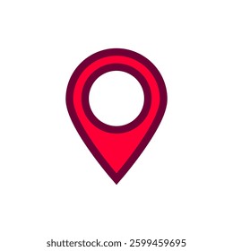 Icon of a map marker in red and pink with a white circle in the middle, indicating a location symbol.