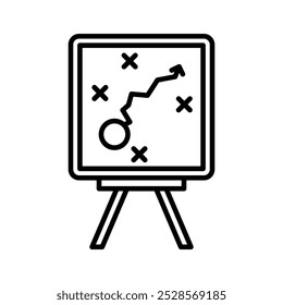 Ícone de um mapa em um painel de discussão, simbolizando o planejamento estratégico ou as direções, frequentemente usado em contextos de negócios ou educacionais.