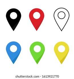 Icon map, Map pointer - vector icon, flat design colored