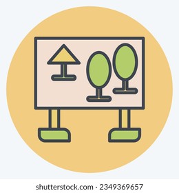 Icon Map. related to Amusement Park symbol. color mate style. simple design editable. simple illustration
