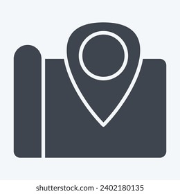 Icon Map. related to Backpacker symbol. glyph style. simple design editable. simple illustration