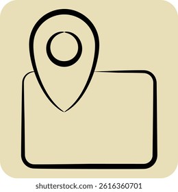 Icon Map. related to Civil Engineering symbol. hand drawn style. design editable