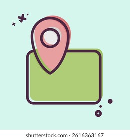 Icon Map. related to Civil Engineering symbol. MBE style. design editable