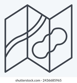 Icon Map. related to Leisure and Travel symbol. line style. simple design illustration.