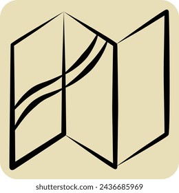 Icon Map. related to Leisure and Travel symbol. hand drawn style. simple design illustration.