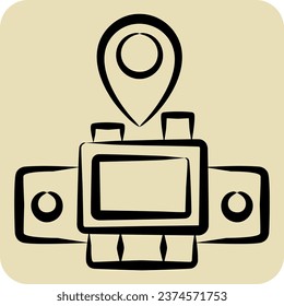 Icon Map Sensor. related to Car Maintenance symbol. hand drawn style. simple design editable. simple illustration