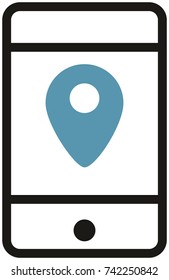 icon map in smartphone