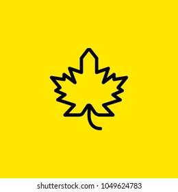 Icon of maple leaf. Foliage, Canadian flag, autumn. Emblem concept. Can be used for topics like Canada, season, fall.