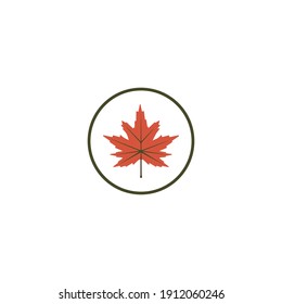 Symbol eines Ahornblattes. Rastergrafik, Hintergrundlogo-Vorlage.