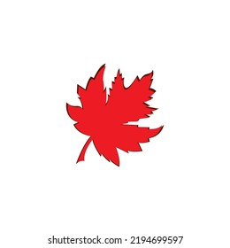 icon of a maple leaf. raster illustration, background logo template.