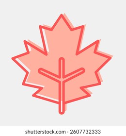 Icon maple. Plant leaves elements. Icon in two tone style.