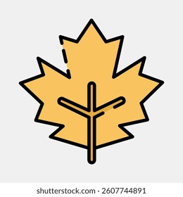 Icon maple. Plant leaves elements. Icon in filled line style.