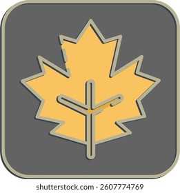 Icon maple. Plant leaves elements. Icon in embossed style.