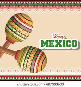 icon maracas mexican music graphic