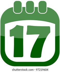 icon of March 17 in a calendar vector illustration
