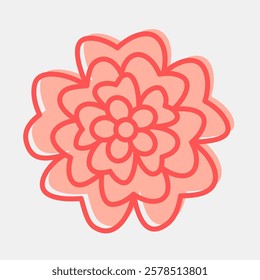 Icon marigold. Beautiful flowers elements. Icon in two tone style.