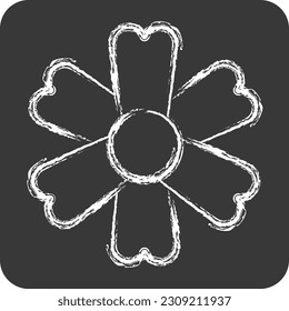 Icon Marigold. related to Flowers symbol. chalk Style. simple design editable. simple illustration