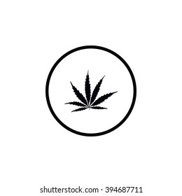 Icon marijuana leaf.
