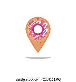 una marca de icono para su mapa de negocio en forma de un donut con un archivo vectorial