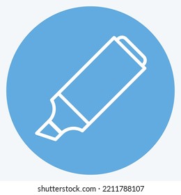 Marcador de iconos. adecuado para el símbolo Paint Art Tools. estilo ojos azules. diseño simple editable. vector de plantilla de diseño. ilustración simple