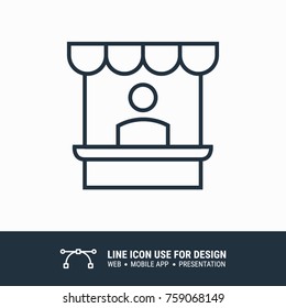 Icon Market Stand Graphic Design Single Icon Vector Illustration