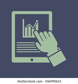Icon of Market Status on Mobile Tablet Phone. Eps-10.