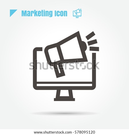 icon marketing Business illustration isolated sign symbol thin line for web, modern minimalistic flat design vector on white background