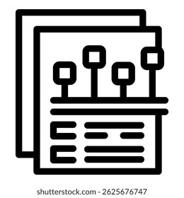 Icon of marketing campaign showing website traffic analysis with graphs