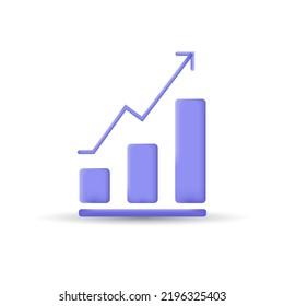 Icon Marketing Graph Analyze 3d Model Blue Theme And Minimal Concept 3d Rendering