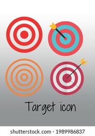 icon marketing target,illustration icon , startup icon in flat color line style, isolated on gradient background