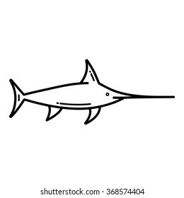 Icon Of Marlin Fish In Vector