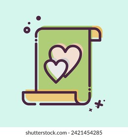 Icon Marriage. related to Ring symbol. MBE style. simple design editable. simple illustration