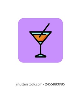 Icono del vaso de martini. Bebida, licor, bebida. El concepto del alcohol. Se puede utilizar para temas como fiesta, menú, vida nocturna