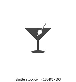 Icon of martini glass vector in flat